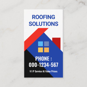 Colourful Rooftop Building Roofing Business Card
