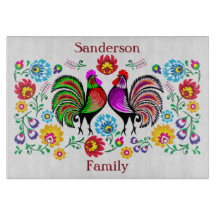 Colourful Rooster Americana Cutting Board