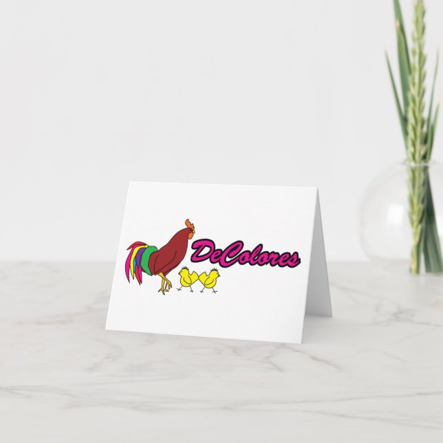Colourful Rooster Card (Front)