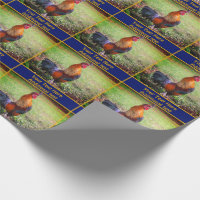 Colourful Rooster Crowing Personalised