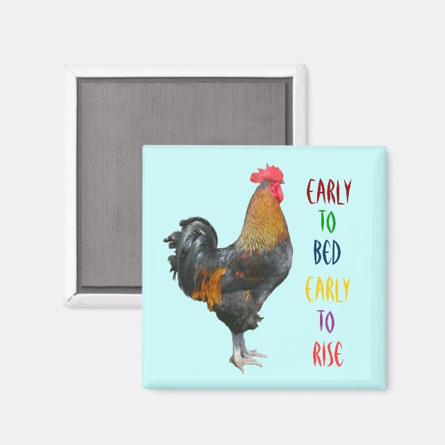Colourful Rooster Magnet (Front/Back)