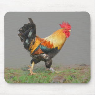 Colourful Rooster Painting Mouse Mat