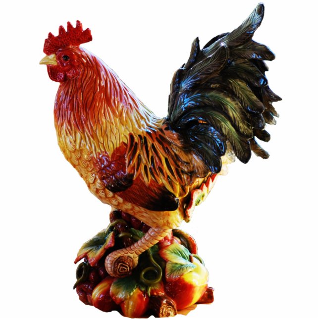 Colourful Rooster Standing Photo Sculpture (Front)