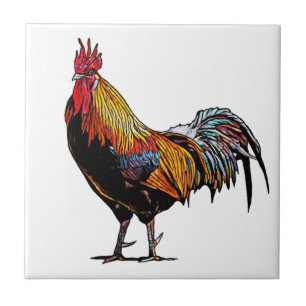 Colourful Rooster Tile