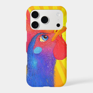 Colourful Rooster with Sunburst