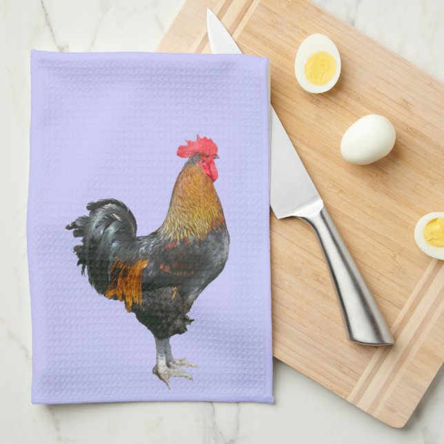 Colourful Roosters Kitchen Towel (Quarter Fold)