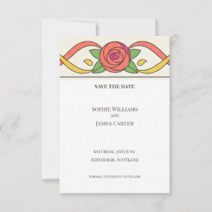 Colourful Rose Art Deco Save The Date