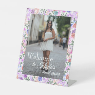 Colourful Rose Border Bridal Shower Welcome Sign