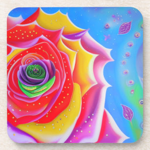 Colourful Rose Coaster