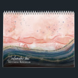 Colourful Rose gold blue Marble watercolor Glitter Calendar<br><div class="desc">Elegant Custom Name rose gold,  purple and blue marble glitter texture for holiday gifts celebration</div>
