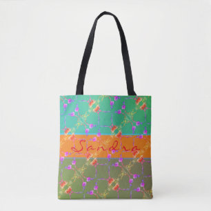 Colourful Rose Hearts With Her Name  Tote Bag