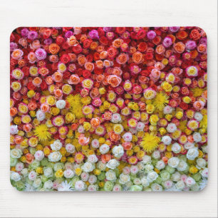 Colourful Roses and Chrysanthemums Floral Gradient Mouse Mat
