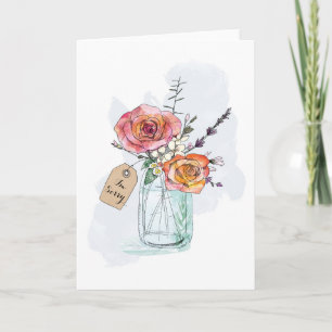 Colourful Roses and Mason Jar I'm Sorry Card