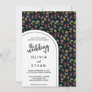 Colourful roses blossoms floral Wedding Invitation