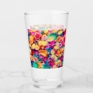 Colourful Roses Bouquet Glass Diamonds Flowers