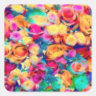 Colourful Roses Bouquet Sticker Diamonds Flowers