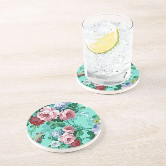 Colourful Roses & Flowers Coaster (Side)