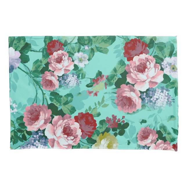 Colourful Roses & Flowers Pillowcase (Front)