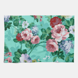 Colourful Roses & Flowers Tea Towel