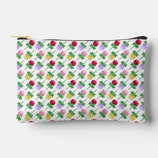 Colourful Roses in a beautiful pattern Accessory Pouch (Front)