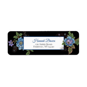 Colourful Roses & Oriental Poppies-Black Backgroun