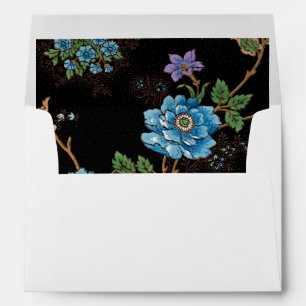 Colourful Roses & Oriental Poppies-Black Backgroun Envelope