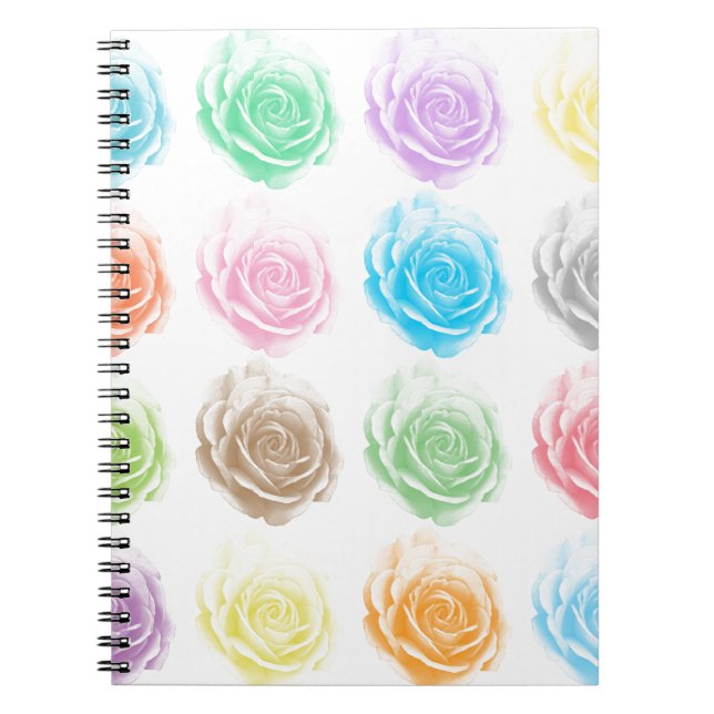 Colourful roses pattern notebook (Front)