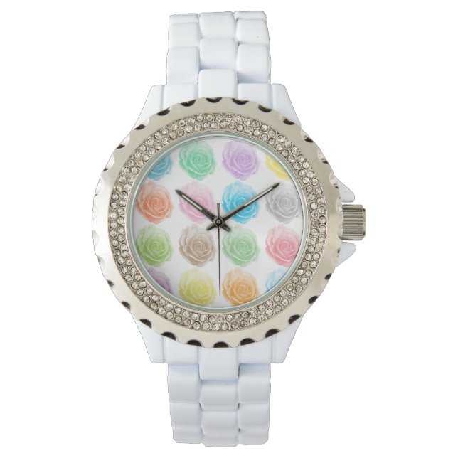 Colourful roses pattern watch (Front)
