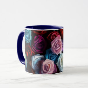 Colourful Roses Rose Art Floral Mug Cup