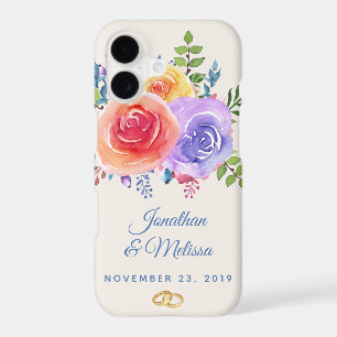 Colourful Roses Watercolor Floral Wedding