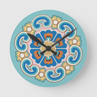 Colourful Rosset with Ruyi cloud pattern Round Clock
