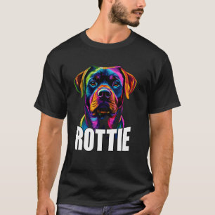 Colourful Rottweiler Face Rottie Dog Lover Men Wom T-Shirt
