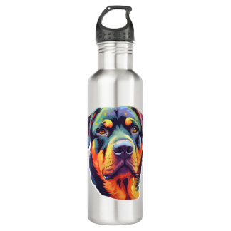 Colourful Rottweiler Head 710 Ml Water Bottle