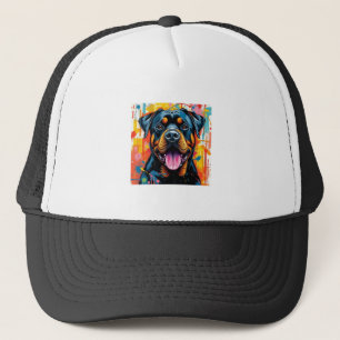 Colourful Rottweiler Pop Art � Vibrant Splash Styl Trucker Hat