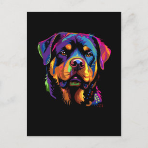 Colourful Rottweiler Postcard