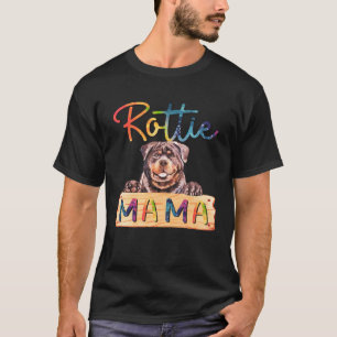 Colourful Rottweiler Rottie Mama  Dog Mum T-Shirt