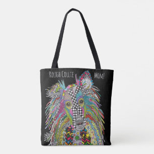 Colourful Rough Collie Mum Tote Bag