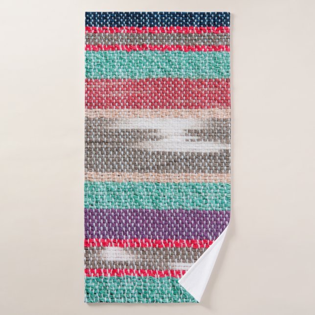 Colourful rough Fabric Texture, Pattern, Backgroun Bath Towel (Bath Towel)