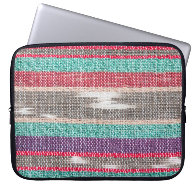 Colourful rough Fabric Texture, Pattern, Backgroun Laptop Sleeve (Front)