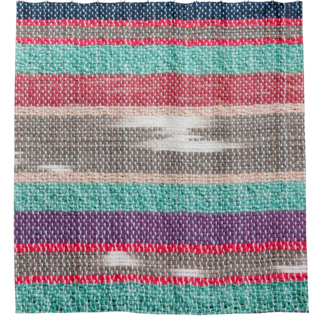 Colourful rough Fabric Texture, Pattern, Backgroun Shower Curtain (Front)