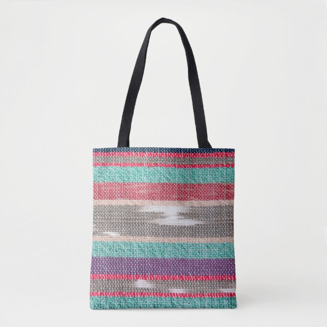 Colourful rough Fabric Texture, Pattern, Backgroun Tote Bag (Front)