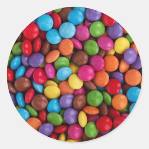 Colourful Round Chocolate Candy Sweets Classic Round Sticker