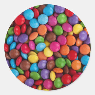 Colourful Round Chocolate Candy Sweets Classic Round Sticker