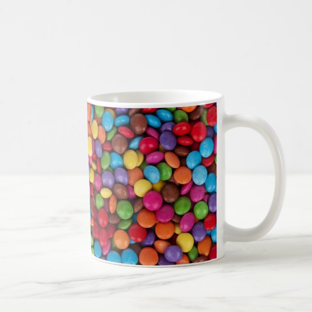 Colourful Round Chocolate Candy Sweets Coffee Mug (Right)
