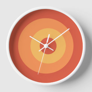 Colourful Round Orange Yellow Wall Clock