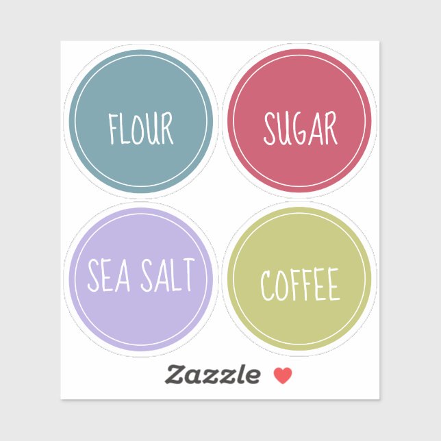 Colourful round pantry labels (Sheet)