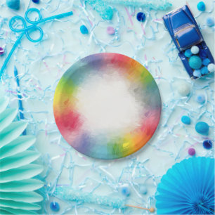 Colourful Round Paper Plates Modern Elegant