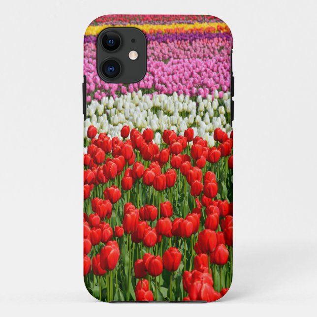 Colourful rows of spring tulips Case-Mate iPhone case (Back)