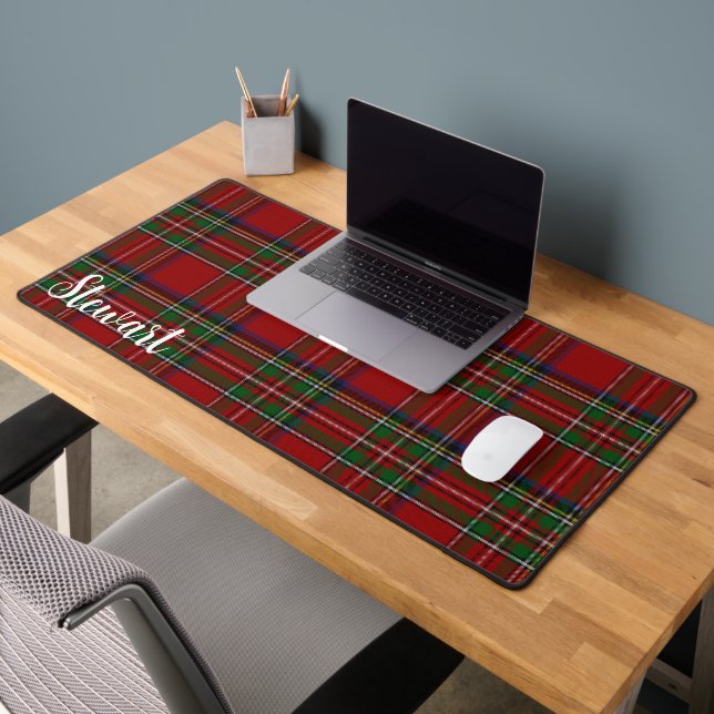 Colourful Royal Stewart Tartan Plaid Desk Mat (Office 2)