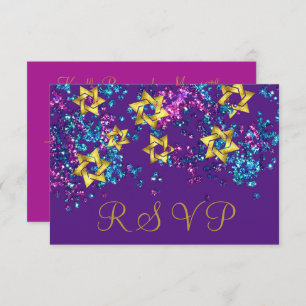 Colourful RSVP Gold Star Glittery Confetti